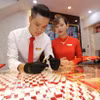Vàng trang sức bày bán tại một công ty vàng. (Ảnh: Trần Việt/TTXVN)