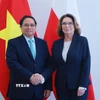 Thủ tướng Phạm Minh Chính hội kiến Chủ tịch Thượng viện Ba Lan Malgorzata Kidawa-Blonska. (Ảnh: Dương Giang/TTXVN)