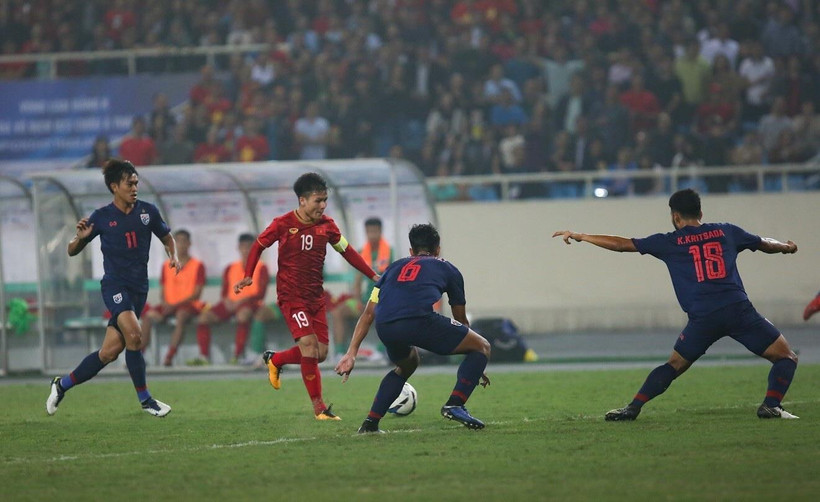 Quang Hải và tuyển Việt Nam sẽ đối đầu Thái Lan? (Ảnh: Trọng Đạt/TTXVN)