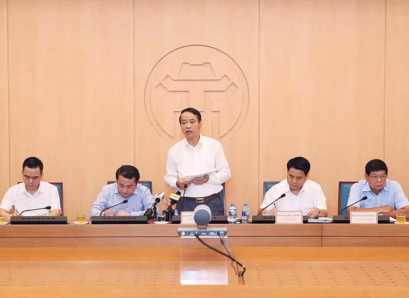 Phó Tổng Thanh tra Chính phủ Nguyễn Văn Thanh chủ trì buổi thông báo. Ảnh: Lâm Khánh/TTXVN)