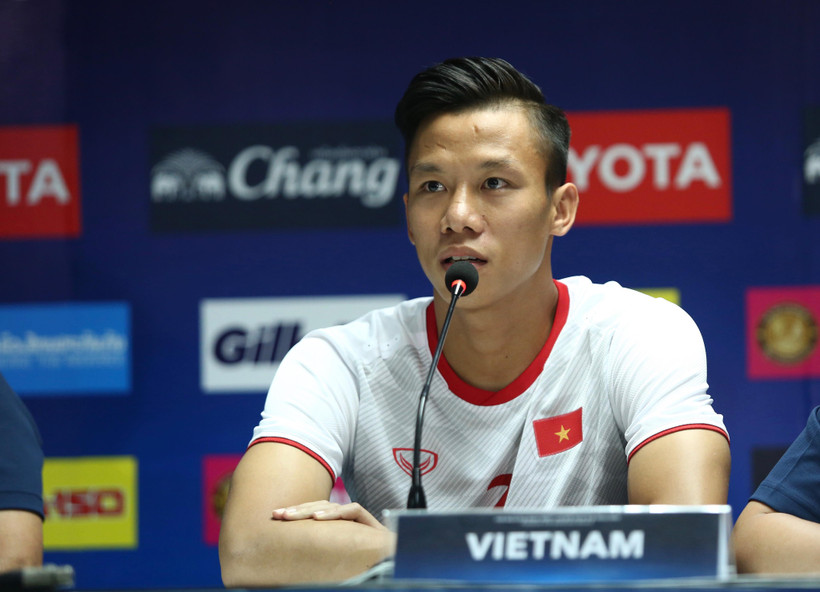 Quế Ngọc Hải phát biểu tại buổi họp báo. (Ảnh: Nguyên An/Vietnam+)