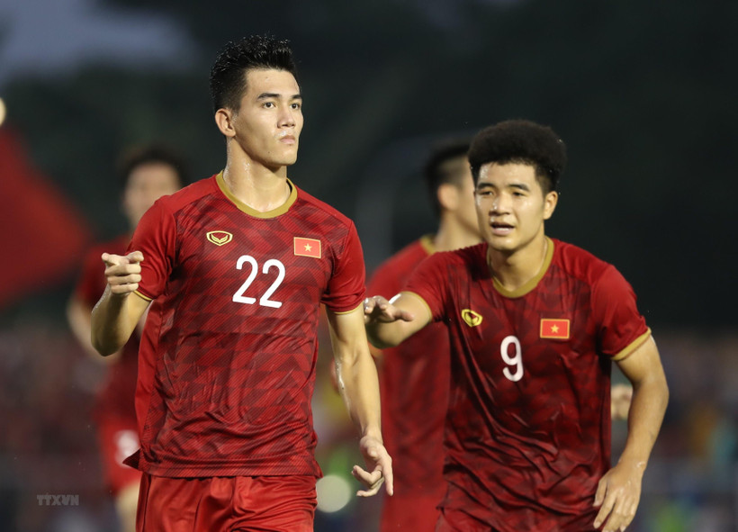 Đức Chinh và Tiến Linh ra sân ngay từ đầu? (Ảnh: Hoàng Linh/TTXVN)