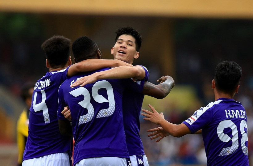 Hà Nội FC tìm kiếm chiến thắng sau trận hòa Quảng Nam. (Ảnh: Trọng Đạt/TTXVN)