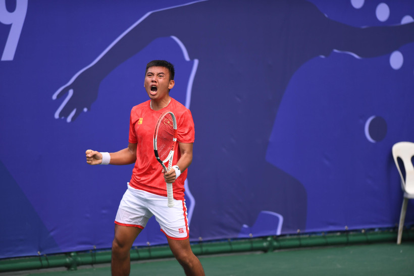 Lý Hoàng Nam vào chung kết đơn nam SEA Games 30. (Ảnh: Ngọc Duy/Vietnam+)