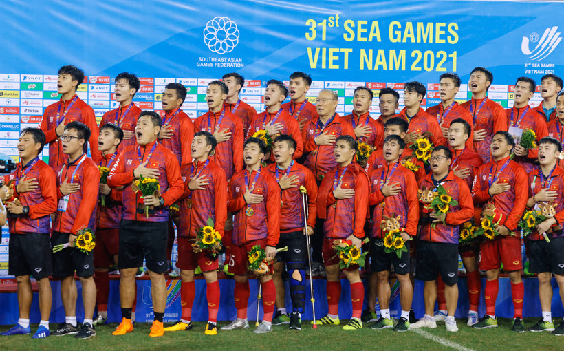 Bóng đá Việt Nam hướng đến mục tiêu giành vé dự World Cup 2026. (Ảnh: PV/Vietnam+) 