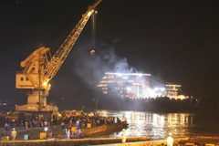 Công ty cổ phần Đóng tàu Sông Cấm vừa tổ chức hạ thủy tàu dịch vụ điện gió ngoài khơi hiện đại. (Ảnh: PV/Vietnam+)