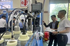 Một gian hàng tham gia triển lãm “Tuần lễ ngành Nước Việt Nam 2025”. (Ảnh: PV/Vietnam+)