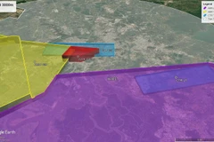 Khu vực cấm bay VVP4, sau khi giảm độ cao xuống 1.500m. (Ảnh: VATM cung cấp)