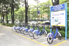 Dịch vụ xe đạp công cộng tại Hà Nội. (Ảnh: Việt Hùng/Vietnam+)