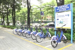 Dịch vụ xe đạp công cộng tại Hà Nội. (Ảnh: Việt Hùng/Vietnam+)