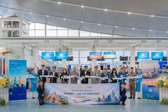 Vietnam Airlines khai trương đường bay thẳng giữa Thành phố Hồ Chí Minh và Phuket. (Ảnh: PV/Vietnam+)