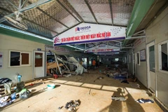 Nhà điều hành của Dự án cao tốc Đồng Đăng-Trà Lĩnh bị lũ quét tàn phá và đơn vị đang nỗ lực khắc phục hậu quả để tổ chức thi công trở lại. (Ảnh: PV/Vietnam+)