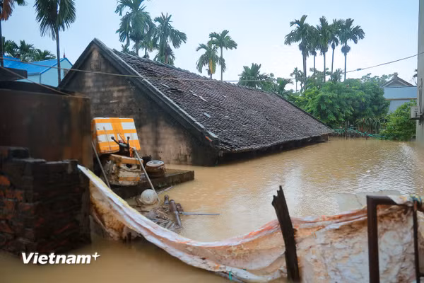 Hà Nội: Lũ sông Bùi dâng cao, nhiều khu vực chìm trong biển nước, cuộc sống người dân đảo lộn