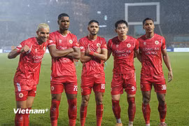 Công an Hà Nội lên ngôi vô địch V-League 2025/26 sớm 3 vòng đấu. (Ảnh: Việt Anh/Vietnam+)