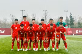Đội tuyển U23 Việt Nam mở màn chiến dịch CFA Team China 2026 bằng trận hòa 1-1 với đối thủ U23 Cộng hòa Dân chủ Nhân dân Triều Tiên. (Ảnh: VFF)