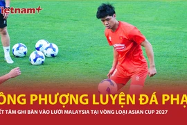 Công Phượng "mài giũa" tuyệt chiêu đá phạt, quyết tâm xé lưới Malaysia