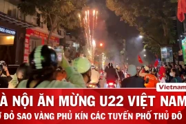Đêm Hà Nội bùng nổ, niềm vui huy chương Vàng U22 Việt Nam lan tỏa khắp các tuyến phố