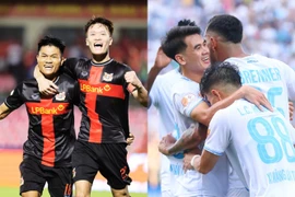 Cuộc đối đầu giữa 2 ứng cử viên vô địch: Ninh Bình FC (trái) và Thép Xanh Nam Định là tâm điểm ở vòng 4 V-League 2025/26. (Ảnh: VPF)