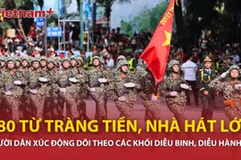 Người dân xúc động dõi theo các khối diễu binh, diễu hành A80 