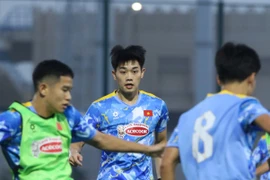 Đội tuyển U23 Việt Nam có buổi tập đầu tiên tại Saudi Arabia, chuẩn bị cho Vòng chung kết U23 châu Á 2026. (Ảnh: VFF)