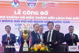 Acecook Việt Nam tiếp tục là Nhà tài trợ chính của Giải Bóng đá Nữ U19 Quốc gia 2025. (Ảnh: Việt Anh/Vietnam+)