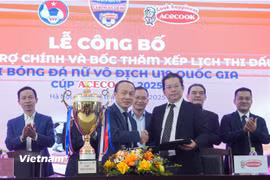 Acecook Việt Nam tiếp tục là Nhà tài trợ chính của Giải Bóng đá Nữ U19 Quốc gia 2025. (Ảnh: Việt Anh/Vietnam+)