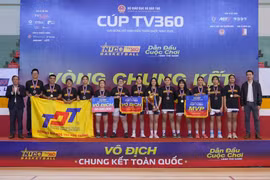Các cô gái Trường Đại học Tôn Đức Thắng (TDTU) lên ngôi vô địch ở Giải Bóng rổ Sinh viên Toàn quốc 2025 – Cúp TV360. (Ảnh: vietcontent)