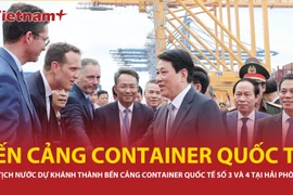 Chủ tịch nước dự khánh thành Bến cảng container quốc tế số 3 và 4 tại Hải Phòng
