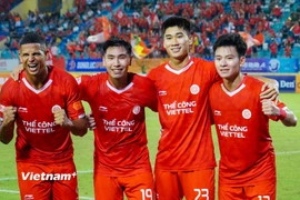 Thể Công-Viettel ngược dòng giành chiến thắng 2-1 ở trận đấu muộn vòng 7 V-League. (Ảnh: Việt Anh/Vietnam+)