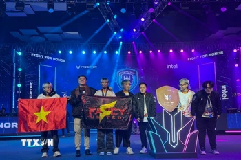 Đại diện Việt Nam - Team Fancy United Esports tại sự kiện APAC Predator League 2026. (Ảnh: TTXVN phát)