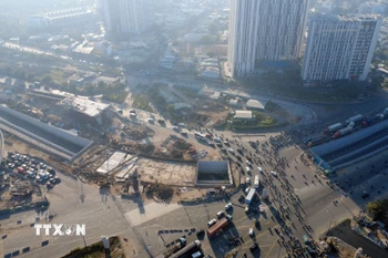 Thành phố Hồ Chí Minh cảnh báo ô nhiễm không khí cận Tết gia tăng. (Ảnh: Tiến Lực/TTXVN)