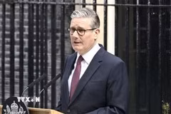 Thủ tướng Anh Keir Starmer tuyên bố từ chức, tại London, ngày 22/6/2026. (Ảnh: Kyodo/TTXVN)