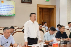 Ông Nguyễn Đức Chi, Thứ trưởng Bộ Tài chính, Tổ phó Tổ công tác, phát biểu tại buổi làm việc. (Ảnh: Thanh Vân/TTXVN)