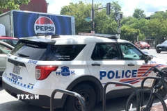 Xe cảnh sát tuần tra tại trung tâm thủ đô Washington D.C. (Ảnh: Ngọc Quang/TTXVN)