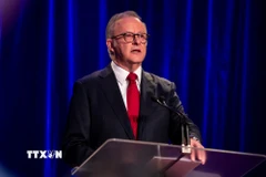 Thủ tướng Australia Anthony Albanese trong bài phát biểu ở Sydney. (Nguồn: THX/TTXVN)