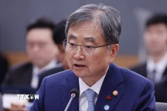 Ngoại trưởng Hàn Quốc Cho Hyun phát biểu tại cuộc họp ở Seoul ngày 19/12/2025. (Nguồn: Yonhap/TTXVN)