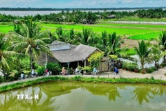 Điểm du lịch cộng đồng Cồn Chim, Châu Thành, Trà Vinh. (Ảnh: TTXVN phát)