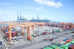 Bến container tại cảng Busan, Hàn Quốc. (Ảnh: Thống Nhất/TTXVN)