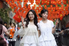 Trong ngày Quốc khánh 2/9, thời tiết ở Hà Nội, sáng có mưa, mưa rào, sau không mưa. (Ảnh: Lê Đông/TTXVN)