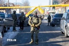 Cảnh sát được triển khai tại Minneapolis, bang Minnesota, Mỹ, ngày 24/1/2026. (Nguồn: AA/TTXVN)