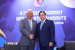 Nhân chuyến tham dự Hội nghị Cấp cao ASEAN lần thứ 47 và các Hội nghị Cấp cao liên quan tại Kuala Lumpur (Malaysia), sáng 27/10/2025, Thủ tướng Phạm Minh Chính hội kiến Chủ tịch Hội đồng châu Âu Antonio Costa. (Ảnh: Dương Giang/TTXVN)