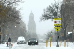 Thủ đô Washington DC phủ trắng trong cơn bão tuyết ngày 25/1/2026. (Ảnh: Ngọc Quang/TTXVN)