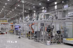 Nhà máy sản xuất và chế tạo động cơ Yuchai của Công ty Cổ phần Kim Long Motor, Khu kinh tế Chân Mây-Lăng Cô. (Ảnh: Nguyên Lý/TTXVN)
