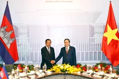 Chủ tịch Quốc hội Trần Thanh Mẫn hội kiến Chủ tịch Đảng Nhân dân Campuchia Hun Sen. (Ảnh: Doãn Tấn/TTXVN)