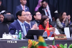 Thủ tướng Phạm Minh Chính tham dự Phiên toàn thể Hội nghị Cấp cao ASEAN lần thứ 47 và Lễ trao Nghị định thư thứ hai sửa đổi Hiệp định Thương mại Hàng hóa ASEAN (ATIGA). (Ảnh: Dương Giang/TTXVN)