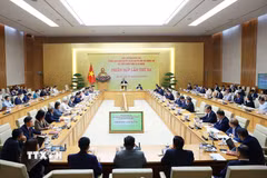 Phiên họp lần thứ ba của Ban Chỉ đạo phát triển kinh tế tư nhân. (Ảnh: Dương Giang/TTXVN)