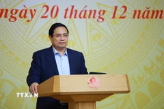 Chiều 20/12/2025, tại Hà Nội, Thủ tướng Phạm Minh Chính, Trưởng Ban Chỉ đạo quốc gia triển khai Nghị quyết số 68-NQ/TW về phát triển kinh tế tư nhân chủ trì Phiên họp lần thứ ba của Ban Chỉ đạo. (Ảnh: Dương Giang/TTXVN)
