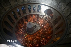 Nhà thờ Mộ thánh ở Jerusalem, ngày 4/5/2024. (Ảnh: THX/TTXVN)