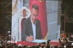 Ông Tarique Rahman tại lễ tuyên thệ nhậm chức Thủ tướng Bangladesh ở Dhaka, ngày 17/2/2026. (Nguồn: THX/TTXVN)