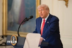 Tổng thống Mỹ Donald Trump phát biểu tại một sự kiện ở Nhà Trắng ngày 8/5/2025. (Ảnh: THX/TTXVN)